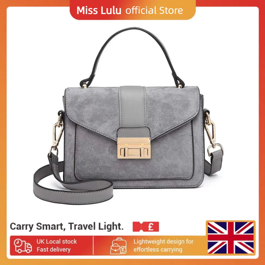 Miss Lulu Crossbody Bag for Women, Small Women's Top-Handle Bags, Suede Handbags for Shopping Traveling