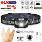 1/2X Super Bright Waterproof Head Torch Headlight LED USB Rechargeable Headlamp UK
