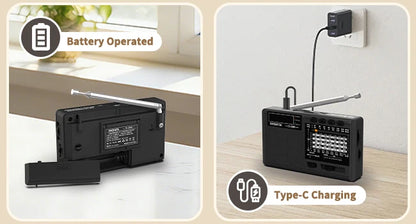 XHDATA D-368/ D-328 Portable Radio FM1-2/AM/SW 12 Band MP3 Player Bluetooth/TF Card With Headphone Jack For Elder Easy Use