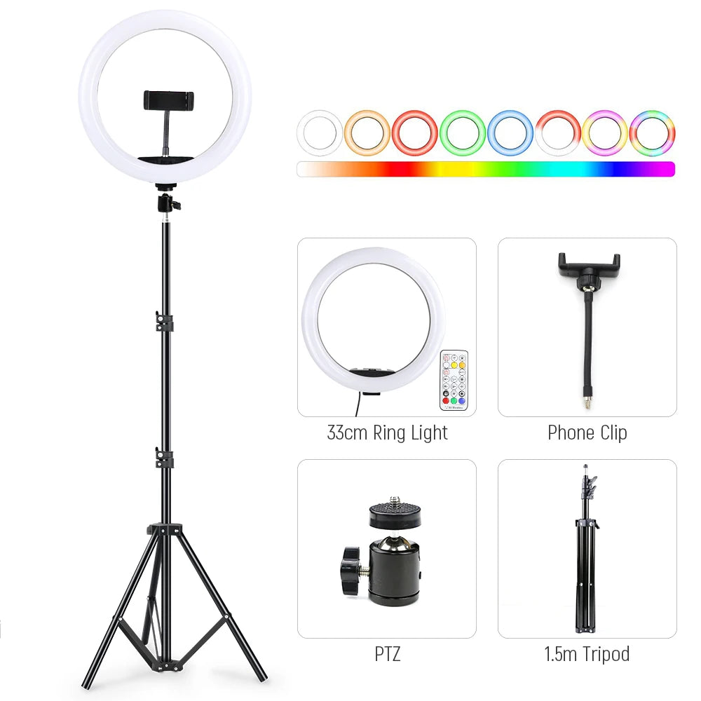 26cm 10inch Led Selfie Ring Light Round Ring Lamp with Phone Holder Photography Fill Lighting with Tripod for Youtube Live Video