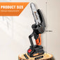 Handheld Mini Chainsaw Cordless 6 Inch Powerful Electric Chain saw with 2 Chains, Security Lock for Wood Cutting Tree Trimming