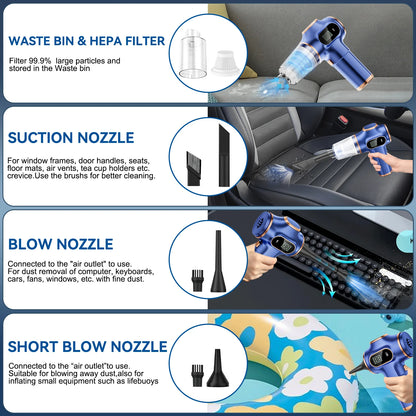 Home Appliance Portable Powerful Handheld Vacuum Cleaner, Long Battery Life Suitable for Cleaning Car and Home Debris