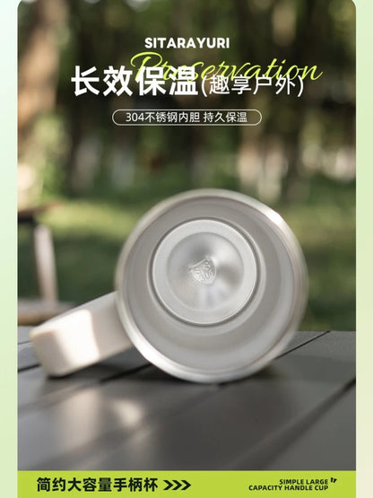 SITARAYURI 900ml Thermos Water Bottle Stainless Steel Coffee Cup Cold and Hot Double-layer Insulated Cup Tumbler Car Travel Mug