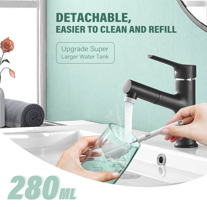 SEJOY Oral Irrigator USB Rechargeable Water Flosser Portable Dental Water Jet 280ML Water Tank Waterproof Teeth Cleaner For Oral