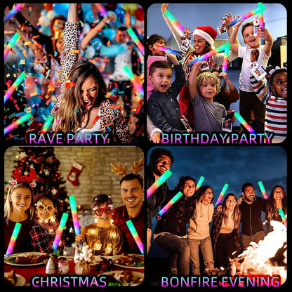 30Pcs Foam Glow Sticks with 3 Modes Colorful Led Flashing Glow Stick Glow in The Dark Party Supplies for Wedding Raves Concert