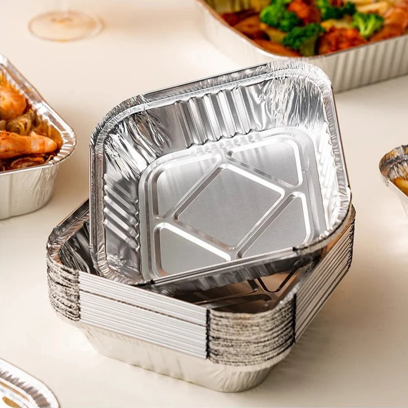 50/100PCS Air Fryer Liners Aluminum Foil Bowls Disposable Food Grade Air Fryer Paper for for Baking Frying Grilling Roasting