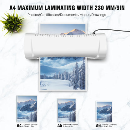 A4 A5 A6 3 In 1 Hot&Cold Laminator Machine Thermal Printer,230MM Wide Laminating Machine No Bubbles Laminator for School Home