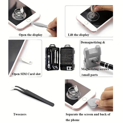 Magnetic Precision Screwdriver Set 115 In 1 Electronics Repair Tools Professional Nut Driver for Laptop Phone PC Maintenance