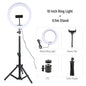 26cm 10inch Led Selfie Ring Light Round Ring Lamp with Phone Holder Photography Fill Lighting with Tripod for Youtube Live Video