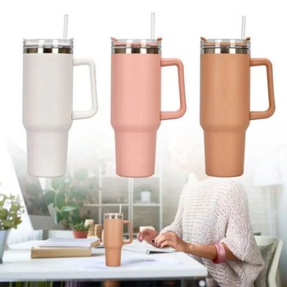 40oz Stainless Steel Insulated Water Bottle With Handle Drinking Cups Keeps Cold Tumbler With Lid Straw Mug for Summer Outdoor