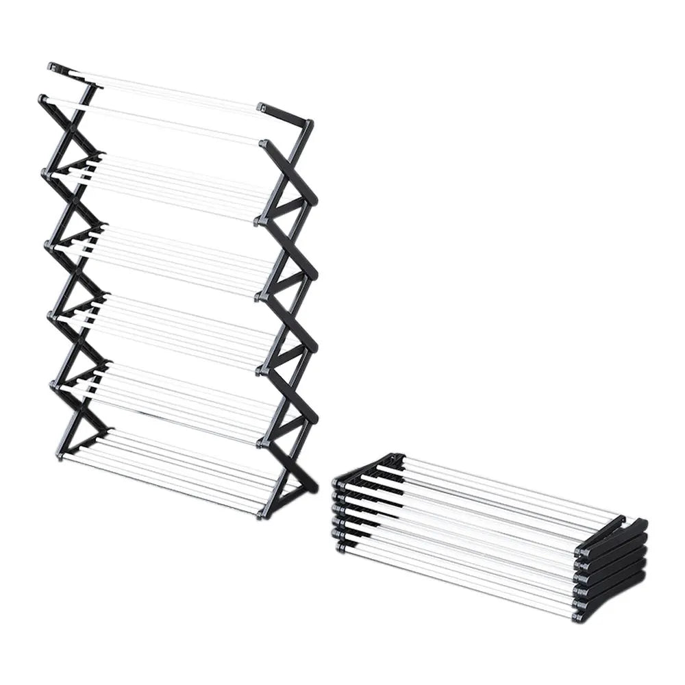 【Breeins】Foldable Multi-Tier Metal Shoe Rack for Entryway Shoes Storage Organizer Shelf Home Decoration Cabinet