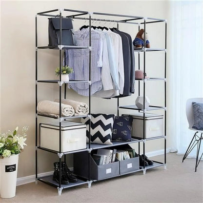 69" Portable Clothes Closet Wardrobe Storage Organizer with Non-Woven Fabric Quick and Easy to Assemble Extra Strong and Durable