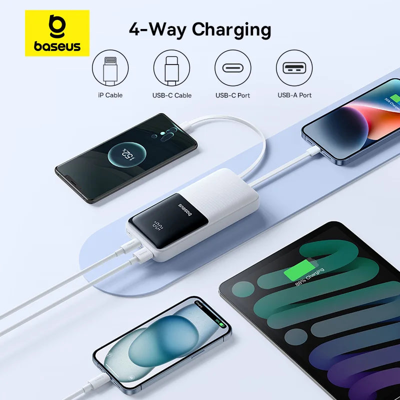 Baseus Power Bank 20000mAh PD 22.5W Fast Charging Phone External Battery Powerbank Charger for Xiaomi Poco iPhone Samsung iPad