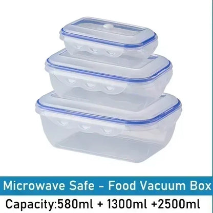 Vacuum Food Storage Box Transparent Storage Container Fridge Organizer Microwave Safe Fresh-Keeping Sealing Box Food Dispenser