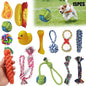 15pcs Dog Plush Toy, Dog Plush Toy Set, Tough Strong Knot Ball, Pet Puppy Teething Toy set,  Interactive Training Play