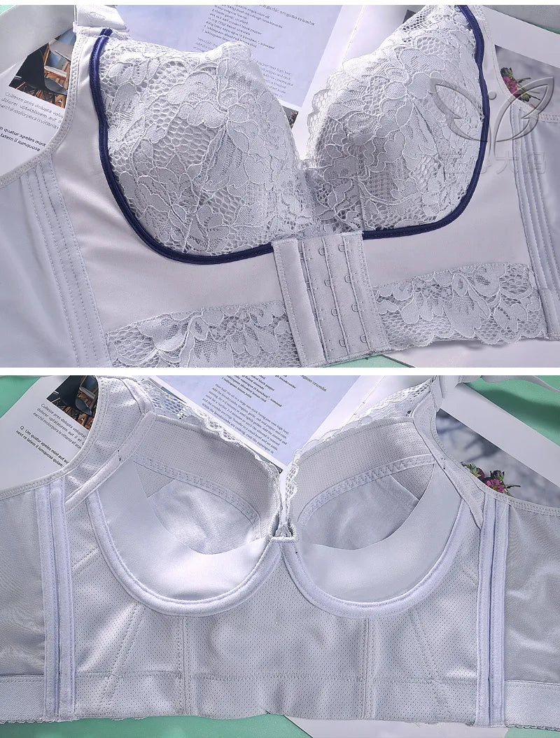 Plus Size Push Up Bra Wireless Front Closure - Seamless Comfort Bralette for Women, No Underwire Lift Support T-Shirt Bra