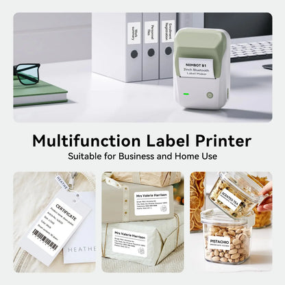 Niimbot B1 Label Maker 2inch Bluetooth Thermal Label Printer for Home Mailing Bakery Grocery Compatible with Phone Computer