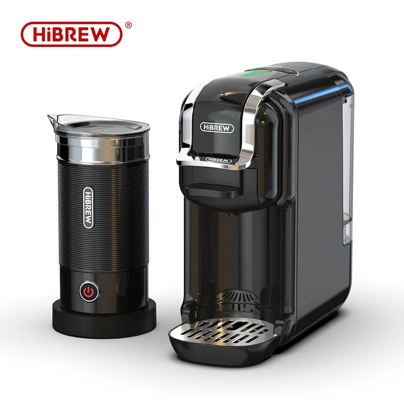 HiBREW 5 in 1 Multiple Capsule Coffee Machine Hot/Cold DG Cappuccino Nes Small Capsule ESE Pod Ground Coffee Cafeteria 20Bar H2B