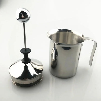 Milk Bubble Machine Stainless Steel Manual Milk Beater Latte Milkshake Coffee Machine Milk Foam Hand-held Milk Jug Gift Set