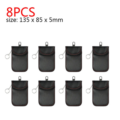 2-10PCS Faraday Bag Key Case Bag FOB Signal Blocker RFID Blocking Bag Double-Layer Shielding Key Credit Card Bags for Car Access