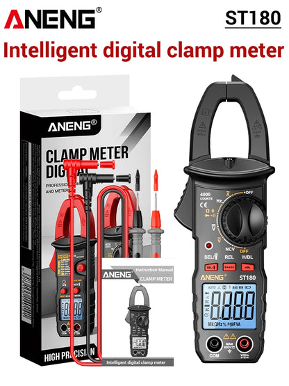 ANENG ST180 AC Current Clamp Meter  Digital 4000 Counts Multimeter Ammeter Voltage Tester Car Amp Hz Capacitance NCV Ohm Tool