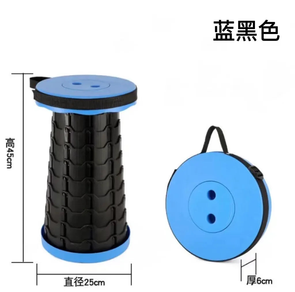 thickening Portable Folding Telescopic Stool Lightweight Plastic Subway Queuing Chair and Outdoor Camping Fishing with Carry Bag