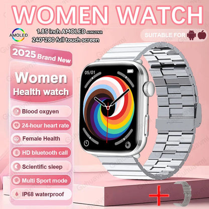 2025New NFC Smat Watch Women 1.85-inch Blood Pressure Heart Rate Bluetooth Call Female Health Smarwatches Ladies For Android IOS