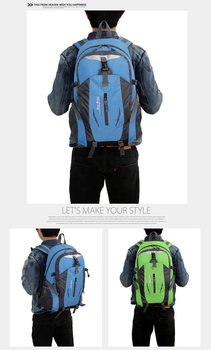 High-quality Nylon Waterproof Travel Backpack Men and Women Mountaineering Travel Bag Hiking Backpack Outdoor Sports Schoolbag