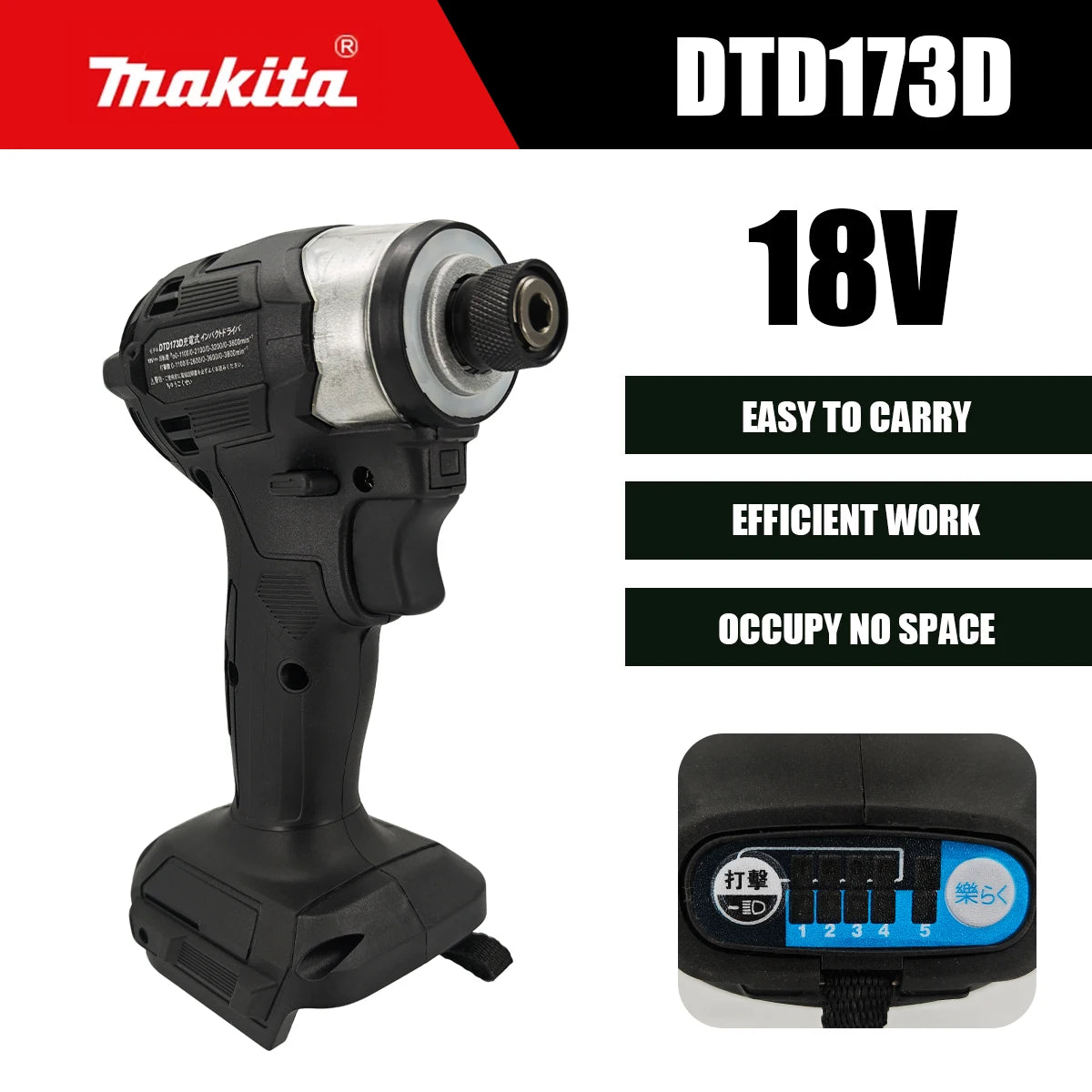 Makita DTD173 1800RPM Cordless Impact Driver 180N.m Brushless Motor Electric Drill Wood/Bolt/T-Mode For Makita Battery