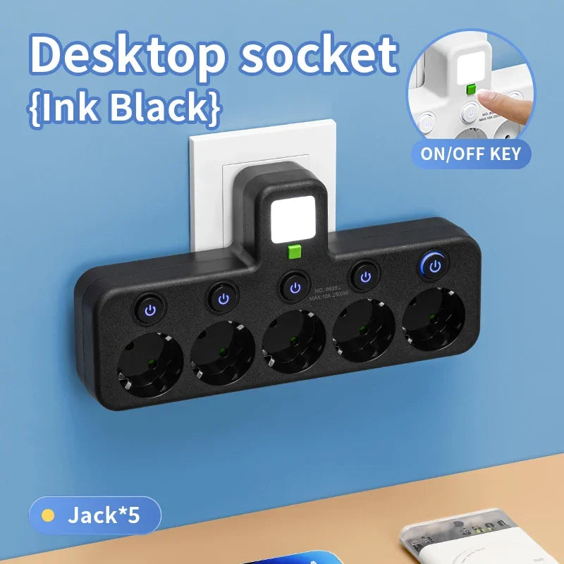 EU Plug AC Socket Power Board Multi-layer Wall Socket Universal Network Filter with Or Without USB Independent Switch Light Adap