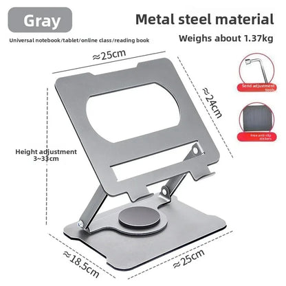 No-Install Notebook Tablet Stand Foldable Alloy Heat Sink Rotatable Display Elevation Frame Lightweight Portable Computer Holder