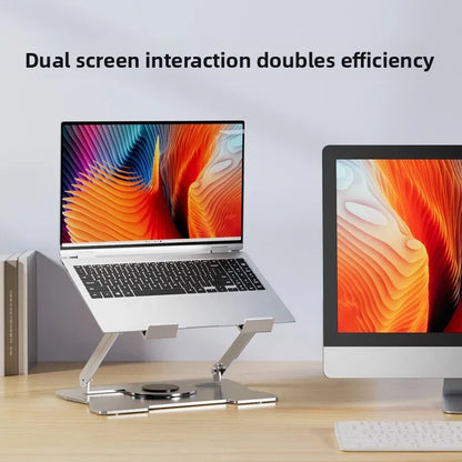 No-Install Notebook Tablet Stand Foldable Alloy Heat Sink Rotatable Display Elevation Frame Lightweight Portable Computer Holder