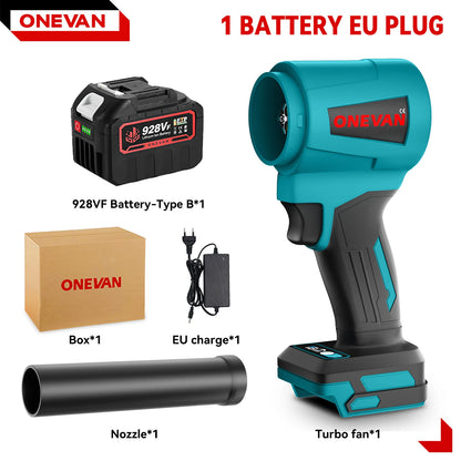 ONEVAN 4000W Brushless Electric Turbo Blower Jet Fan 400M/S 300000RPM Handheld Leaf Dust Blowing Tool For Makita 18V Battery Pin