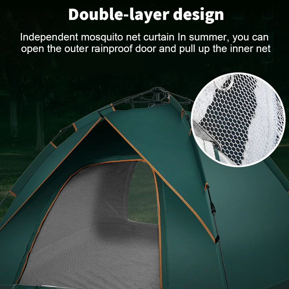 Automatic tents outdoor Folding Camping Tent Waterproof Roof Top Tents Double Door Beach Fish Shelter Tent For 3-4 Person