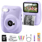 Kids Digital Camera 3.0" Portable Instant Print Camera 32MP HD 1080P Camera Toy Gift For 6-12 Year With 3 Rolls Printer Paper