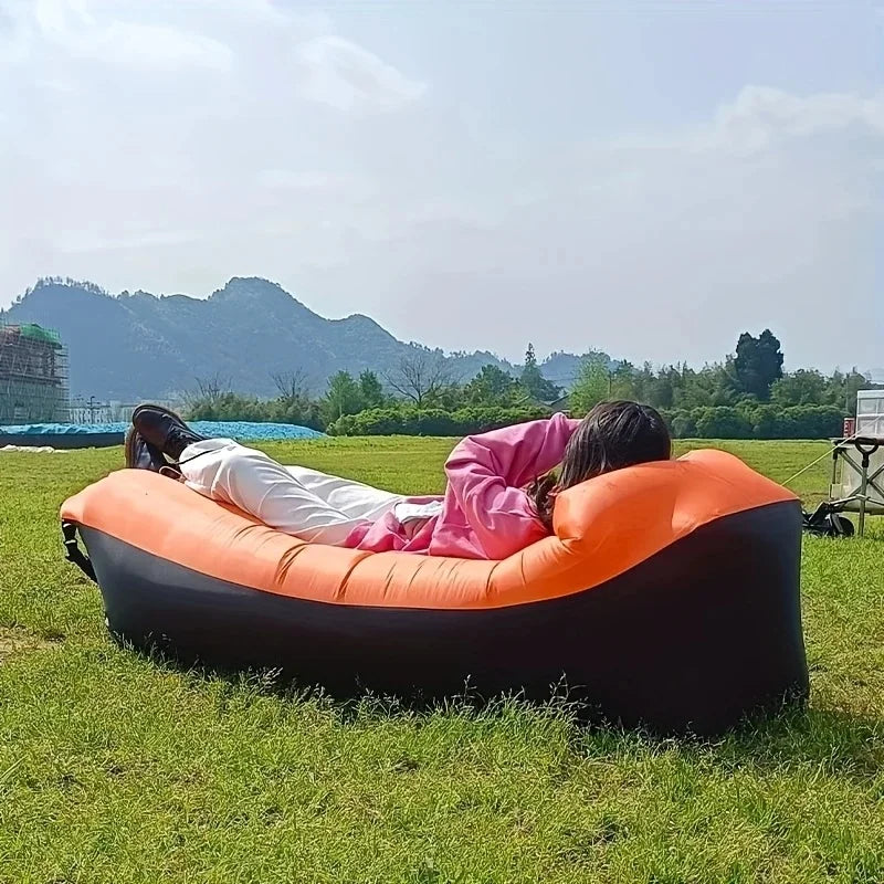 Portable Inflatable Lounge Chair with Pillow - Waterproof Sofa for Camping, Beach & Festivals - Easy Setup with Bag
