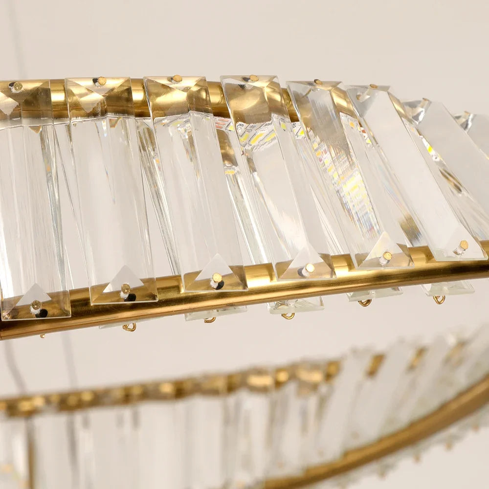 Modern Pendant Light Crystal Led Ceiling Lamp Gold Chandelier Möbius Strip Lustre Luxury Living Dining Room Home Decor Fixture