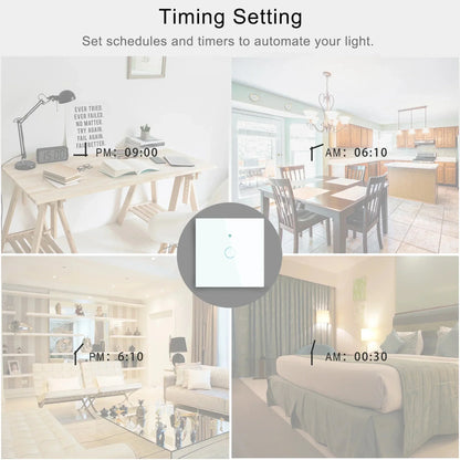 Works with Tuya WiFi Touch Switch Light Wall Smart Switch for EU Smart Home Life Alexa Google Home 433RF WiFi Remote 1/2/3 Gang