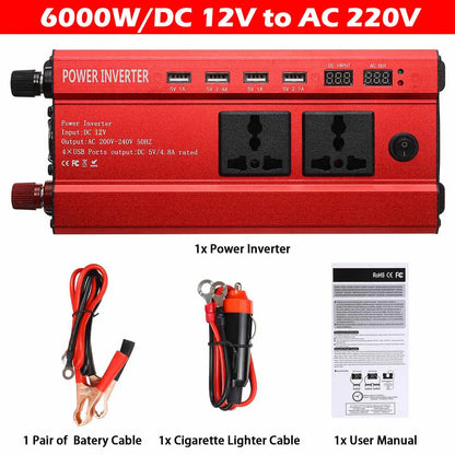 Car Power Inverter Converter Sine Wave DC 12V to AC 220V Transformer Convert LED Dispaly Converter Car Charger Converter Adapter