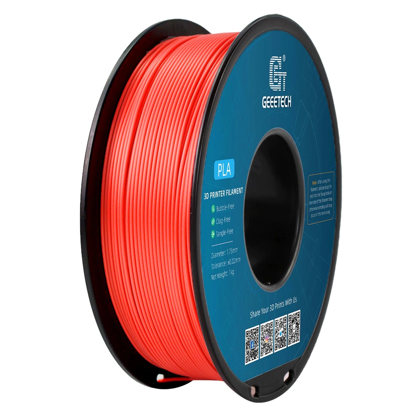 Geeetech Standard PLA Filament 1kg 1.75mm 3D Printer Plastic Material, Accuracy 0.03mm,Fit Most FDM Printer