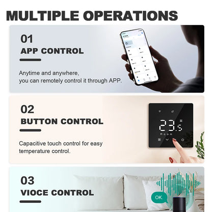 Smart Wireless Gas Boiler Thermostat Tuya WiFi Zigbee Daily Programmable Battery Powered Temperature Controller Alexa Google Hom