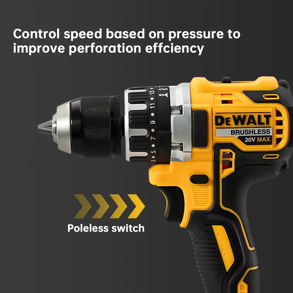 Dewalt DCD796 2000RPM Cordless Electric Drill Brushless Driver Adjustable Speed Impact Hand Drill Rechargeable Power Tools