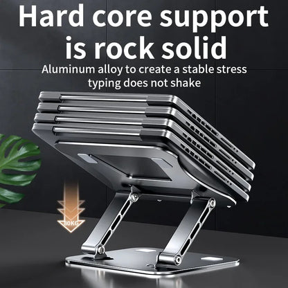 Phone Tablet Stand Adjustable Aluminum Alloy Laptop Tablet up to 17' Laptop Portable Folding Stand Cooling Stand Support