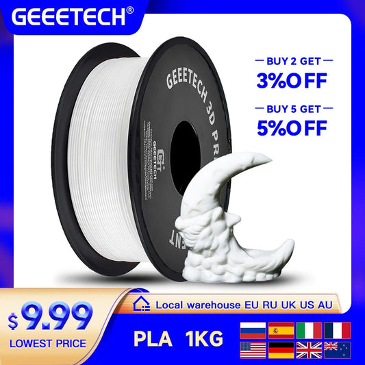 Geeetech Standard PLA Filament 1kg 1.75mm 3D Printer Plastic Material, Accuracy 0.03mm, Free Shipping Fit Most FDM Printer