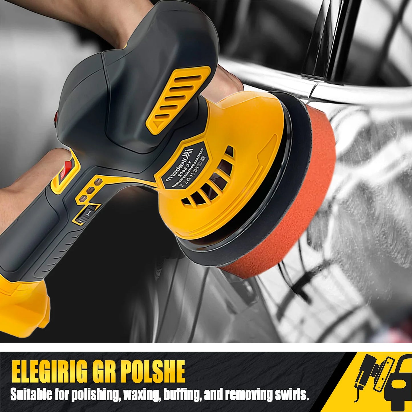 Cordless Car Polisher for Dewalt 20V Battery 6 Variable Speed 5000RPM Car Buffer Polisher for Car Detailing Waxing (No Battery)