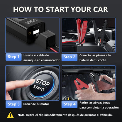 4 In 1 8000A Car Jump Starter 150PSI Air Pump Car Battery Booster Engine Starting Device Tire Air Compressor Power Bank