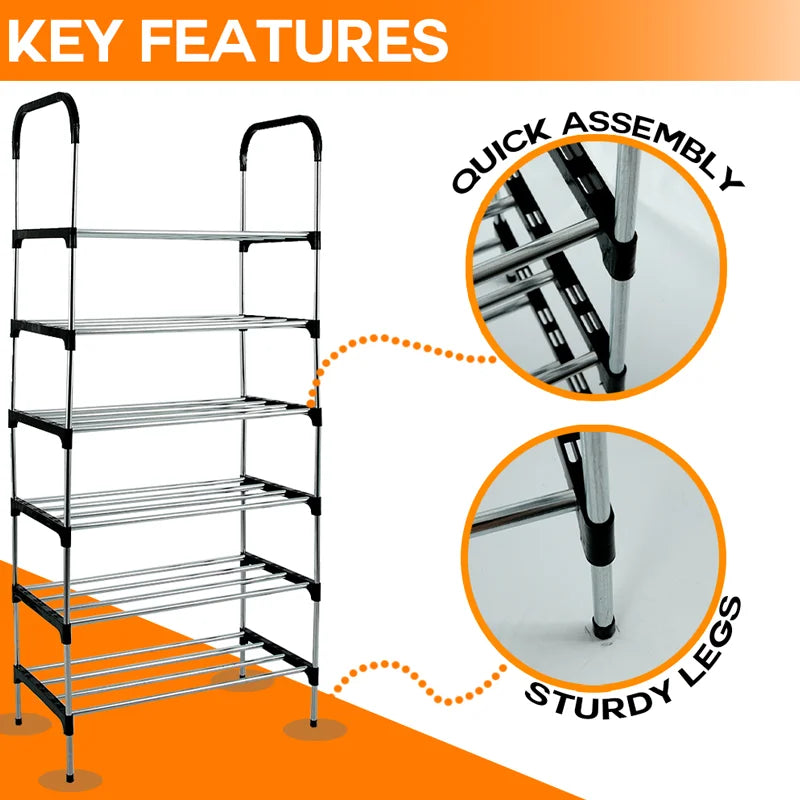 4/5/6 Layer Shoe Rack Dustproof Boots Organizer Stand Holder Shoes Storage Shelf  Shoes Storage Shelf Shoe-Cabinet