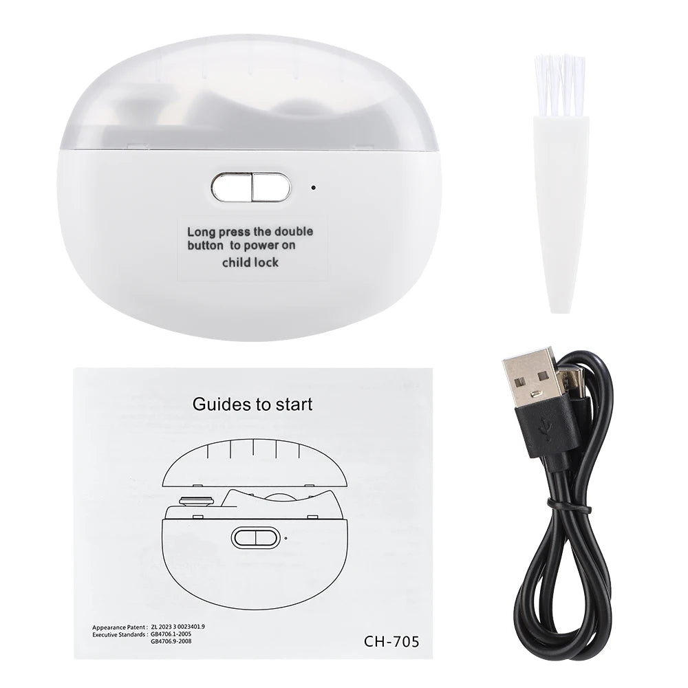 2 In 1 Electric Nail Clippers Manicure Anti-Splash Nail Trimmer For Baby Finger Toe Scissors Pedicure Thick Nails Cutter Tools