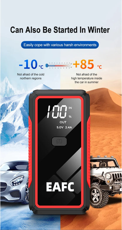 2000A/1200A High Power Car Battery Jump Starter Portable Car Battery Booster Charger Booster Power Bank Starting Device USB Port