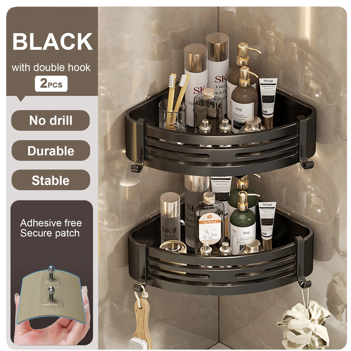 Bathroom Shelf for Shower Wall Mounted Shampoo Bottle Orangizer Shower Corner Rack Storage Punch-free Bathroom Accessories